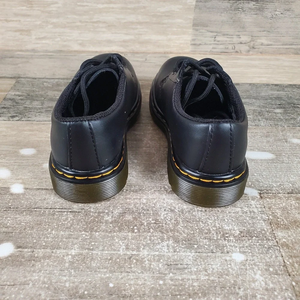 Dr. Martens Softy T 1461 Kids Shoes Sz 8 Black Leather Lace Up Round Toe Casual